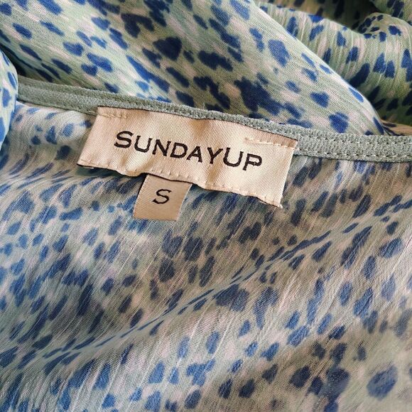 Sunday Up Floral Ruffle Midi Dress Small Long Sleeve Cottagecore Tiered - Picture 6 of 9